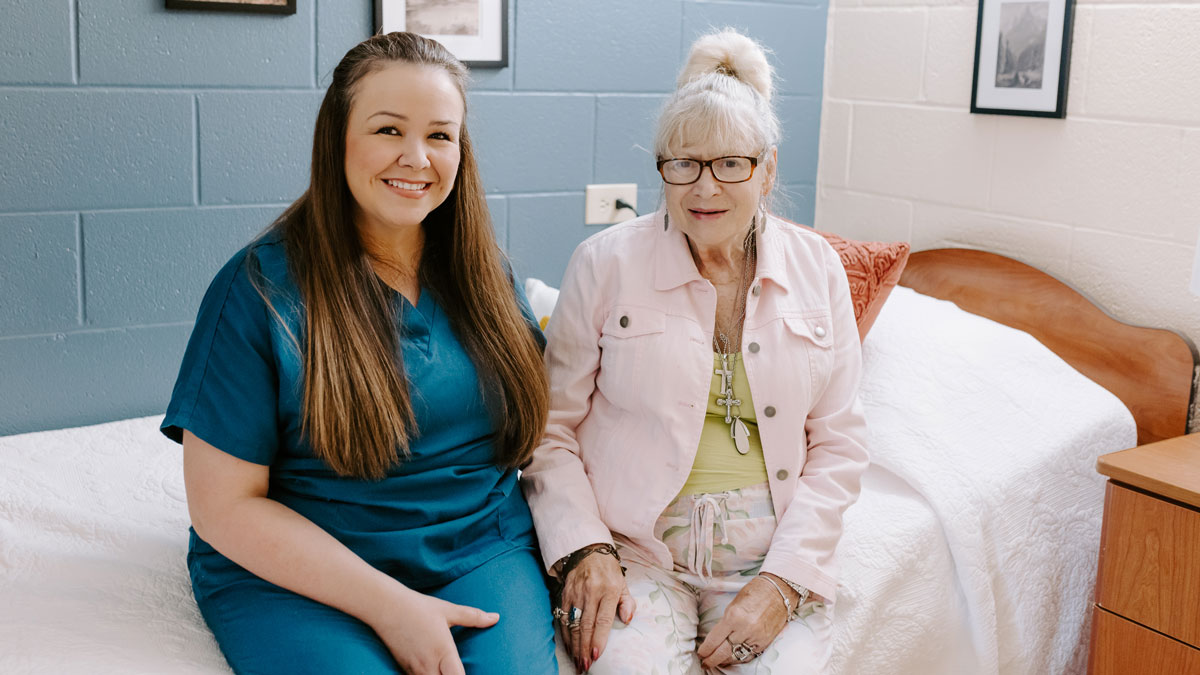 Caregiver and Elder at Arbor Oaks Healthcare and Rehabilitation Center